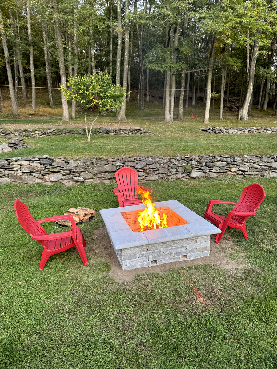 Firepit installation for NK Landscaping LLC in Dutchess County, NY