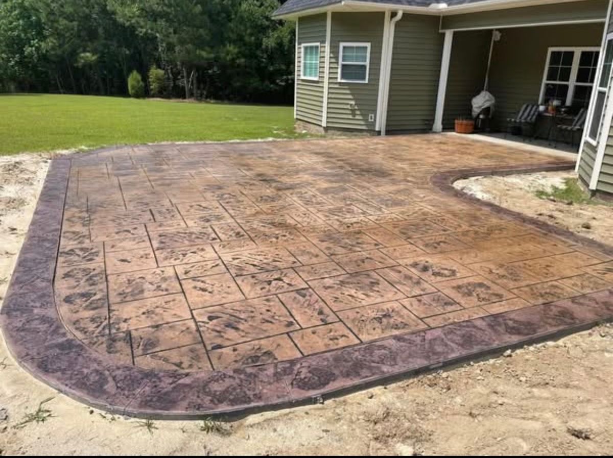 Stamped Concrete Installation for Concrete Cowboyz in Greenville, NC