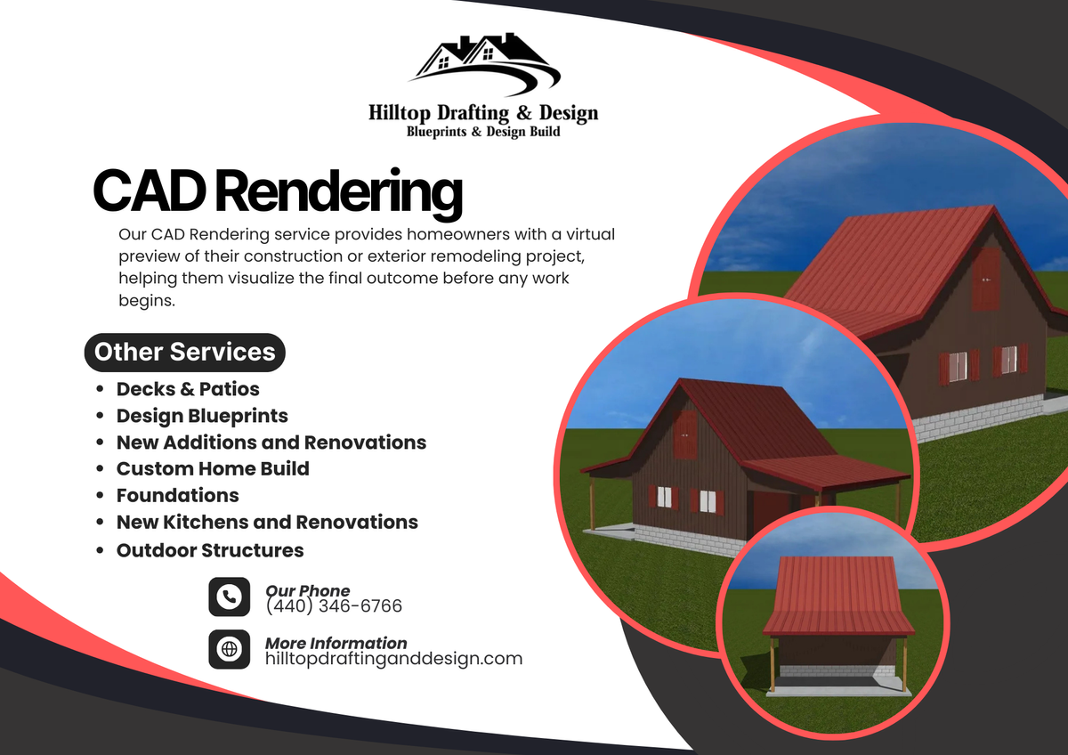 CAD Rendering for Hilltop Drafting & Design LLC in Geauga County, Ohio