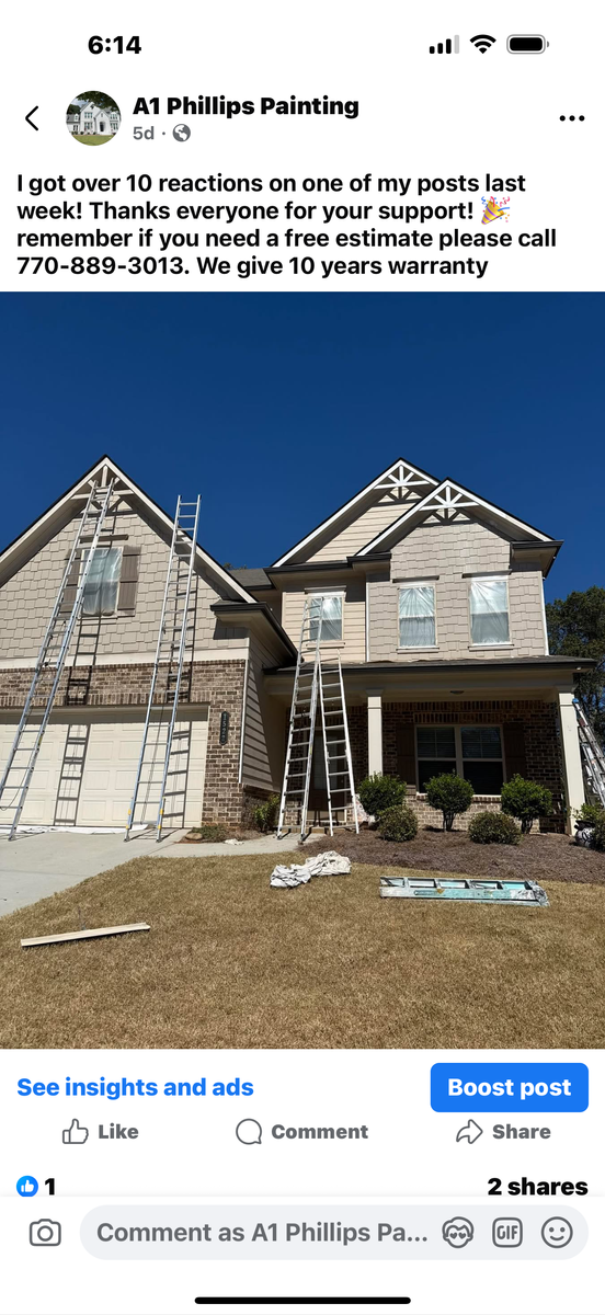 Exterior Painting for A1 Phillips Painting in Cumming, GA
