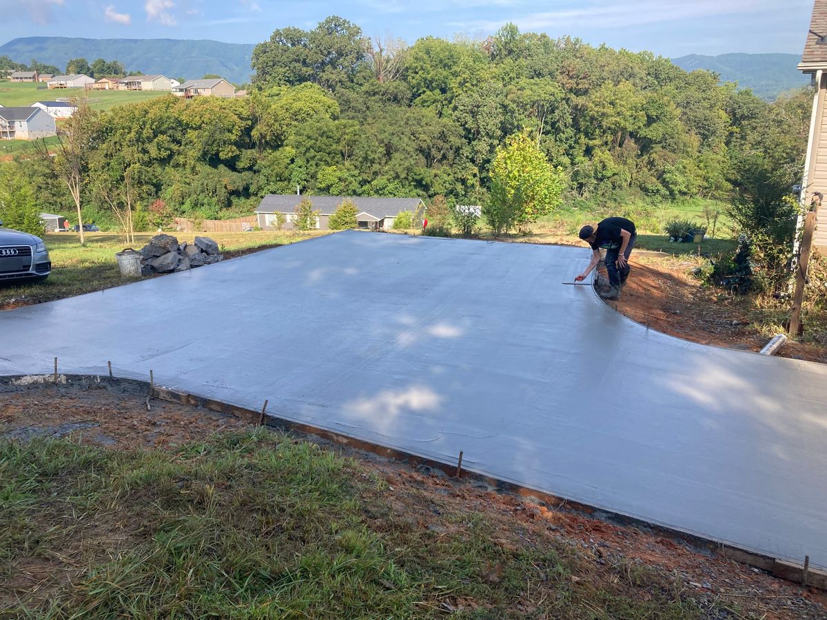 Concrete Slab Construction for Out of the Blue Concrete in Cocke County, TN