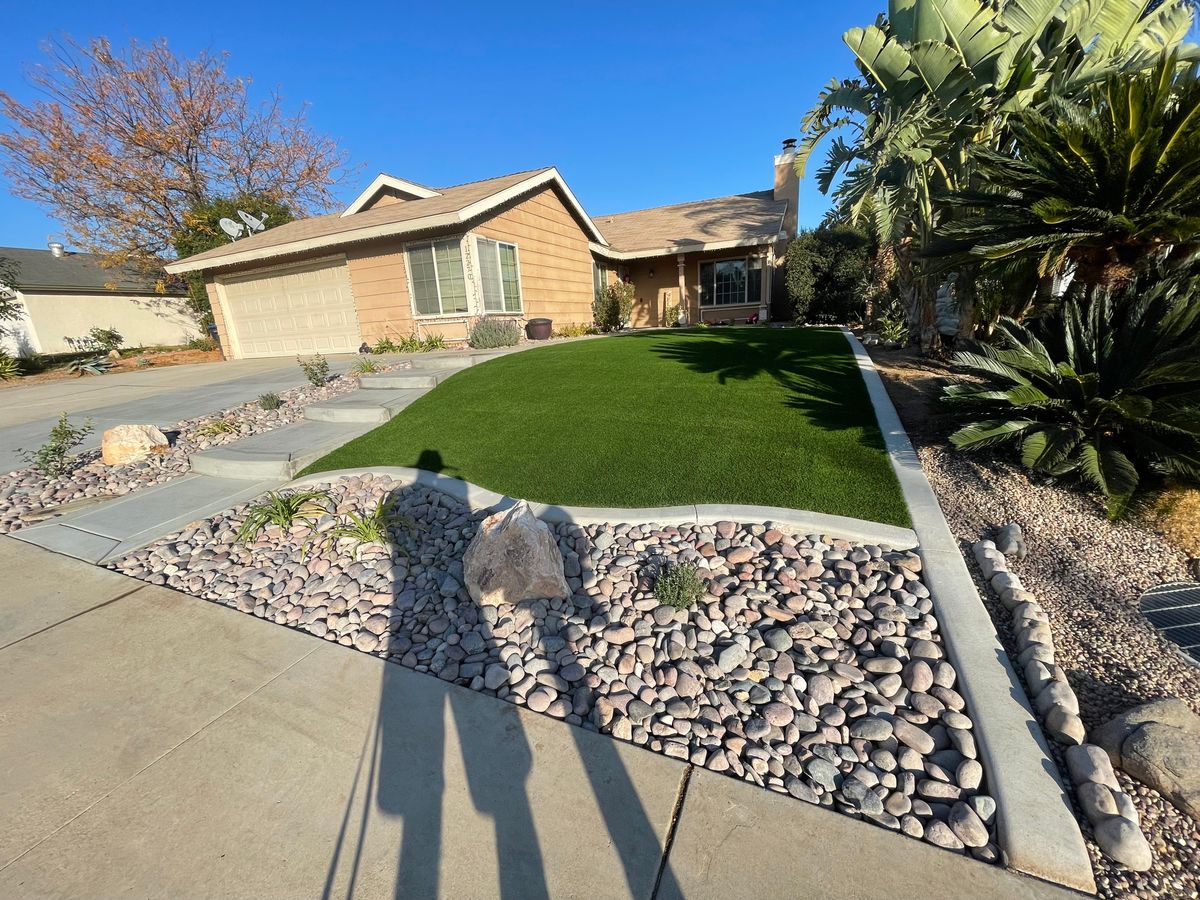 Concrete Edging for Aidan Jade Landscaping in Riverside County, CA