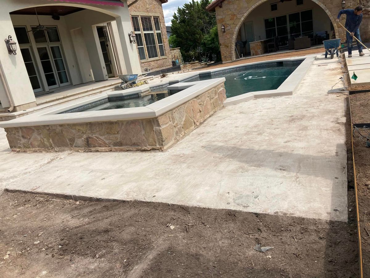 Patio Design & Installation for Merino Concrete Construction LLC in Liberty Hill, TX