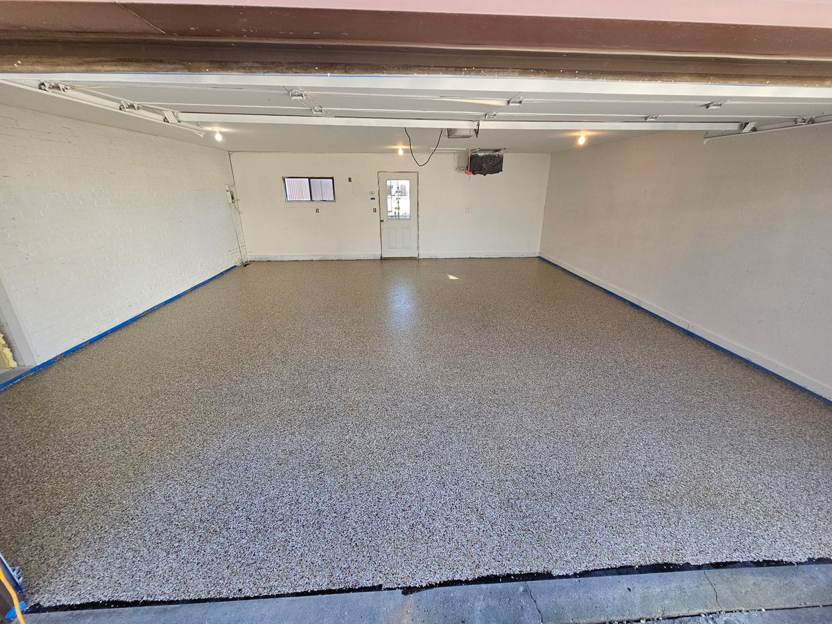 Ployaspartic Chip Coating for Majestic Concrete and Landscape in Cross Lake, MN