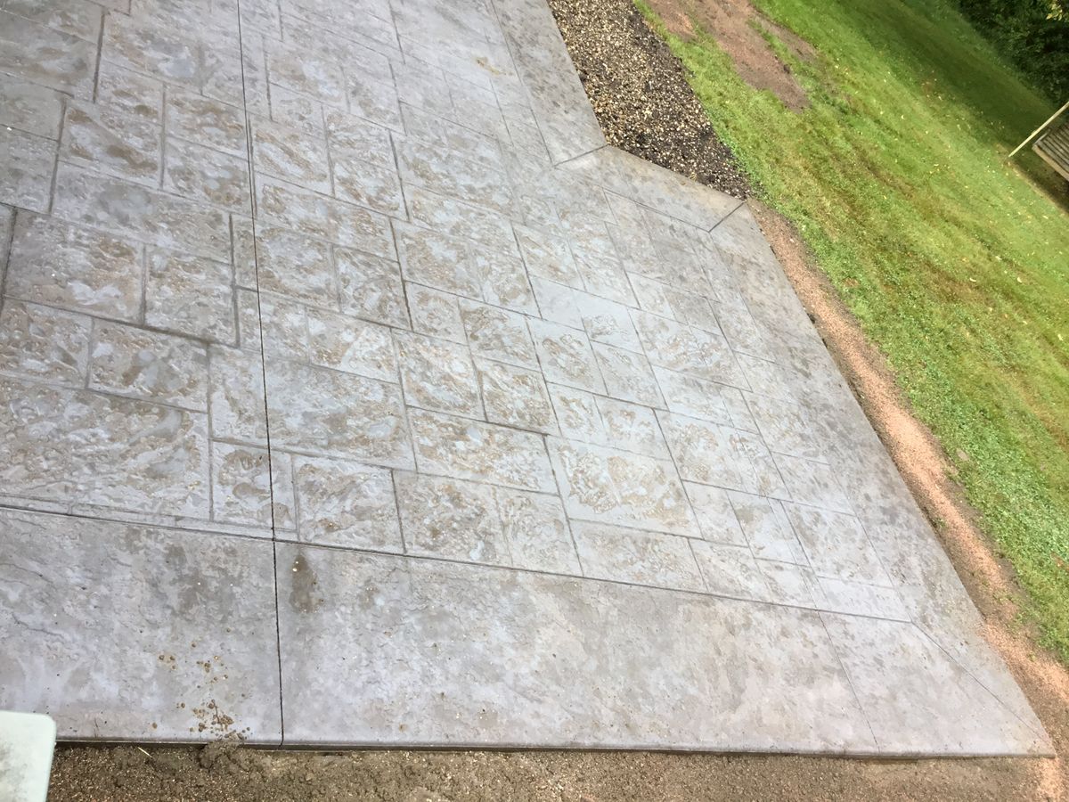 Stamped Concrete Installation for Lake Erie Companies in Grand River, OH