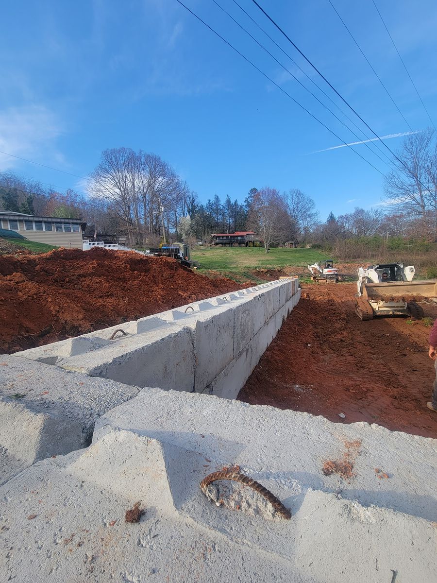 Retaining Wall Construction for C4 TrueVision Renovations in Asheville, NC
