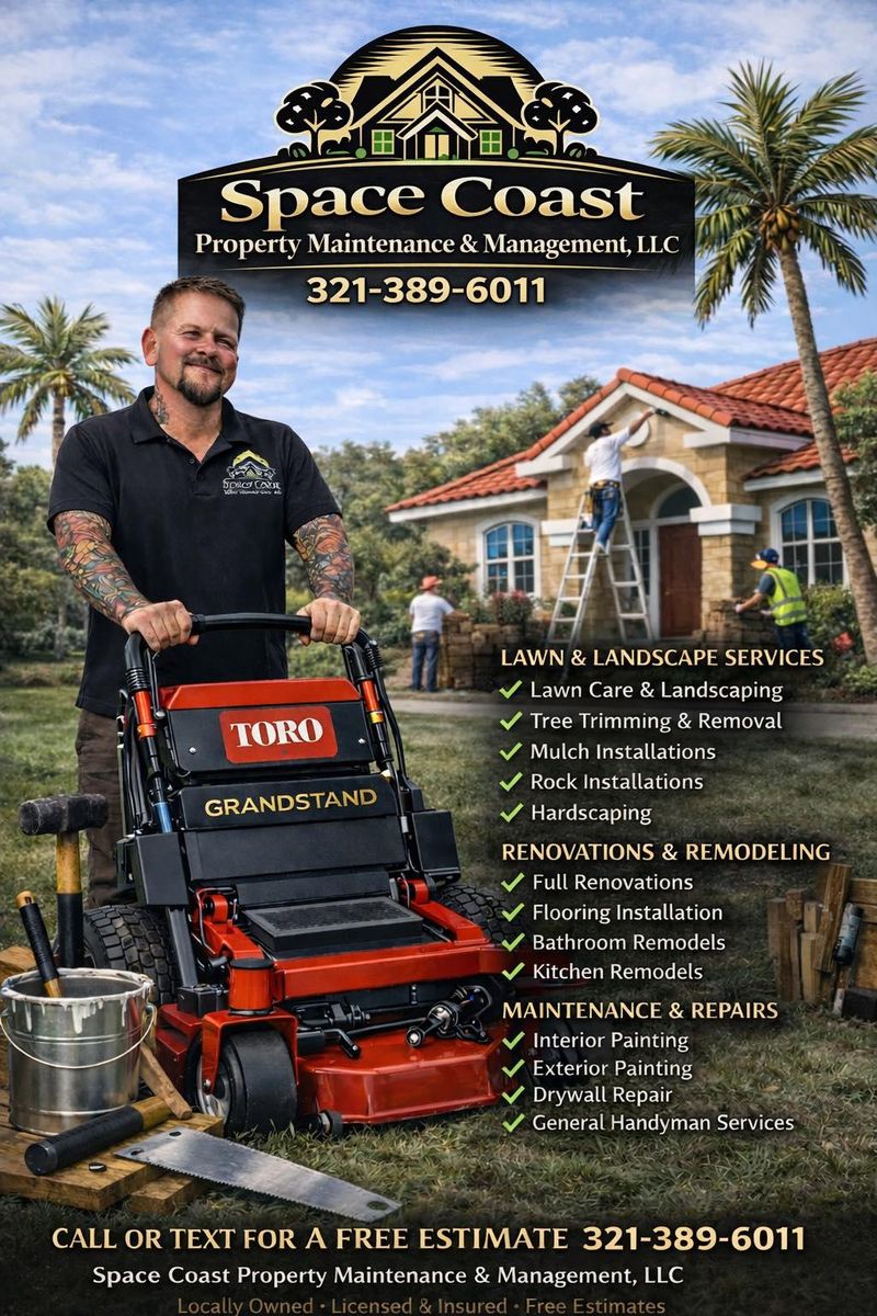 Lawn Maintenance for Space Coast Property Maintenance and Management LLC in Melbourne, FL