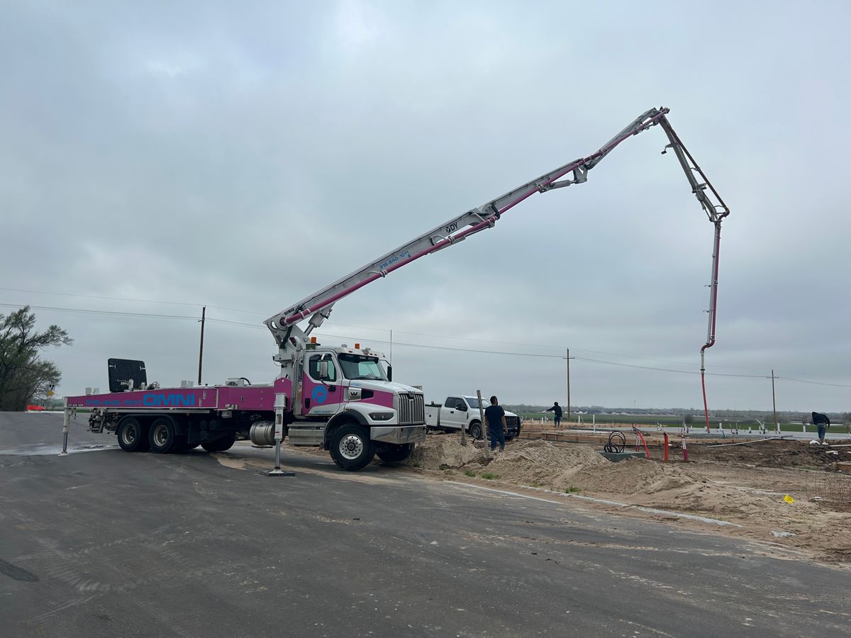 Commercial Concrete Pumping for Omni Construction Product in Wichita, KS