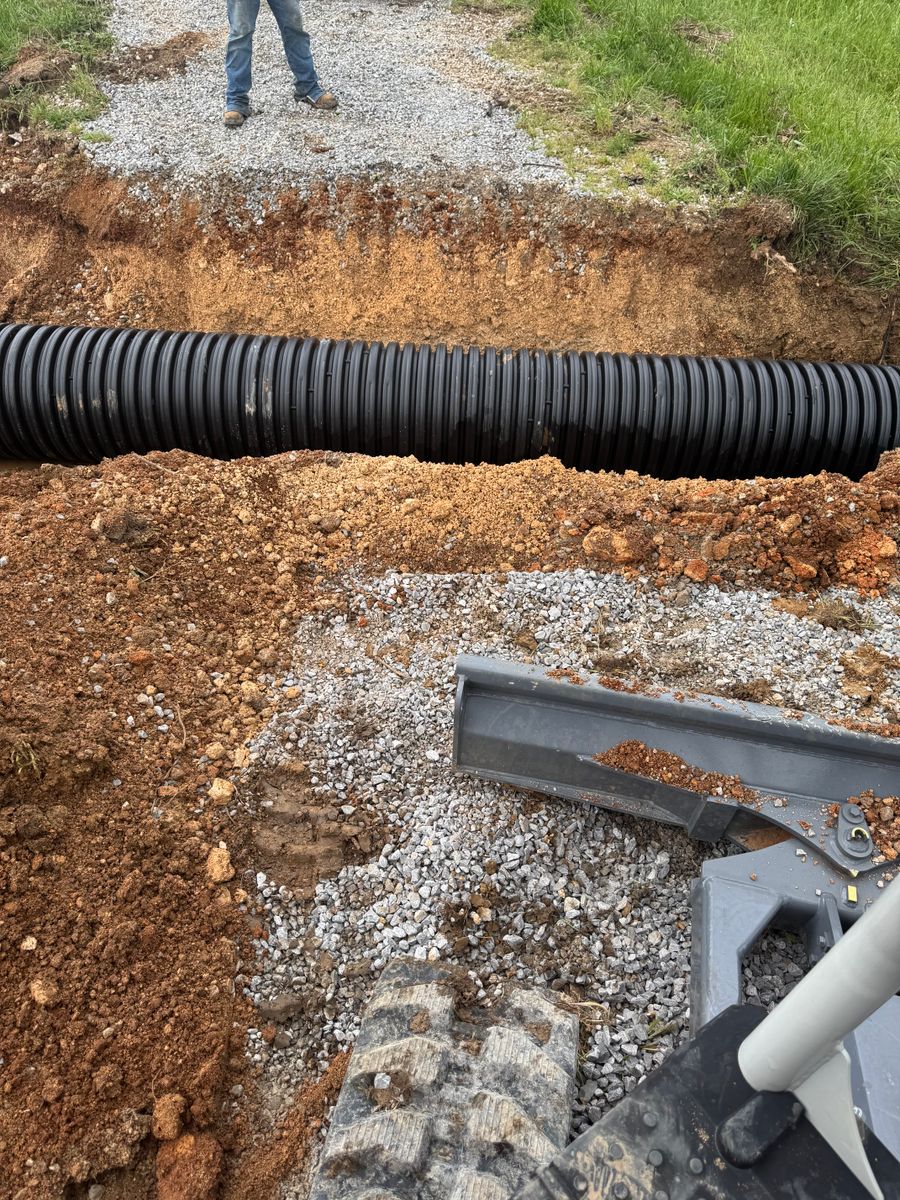Driveways and culverts for Simmons land works in Sardis,, TN