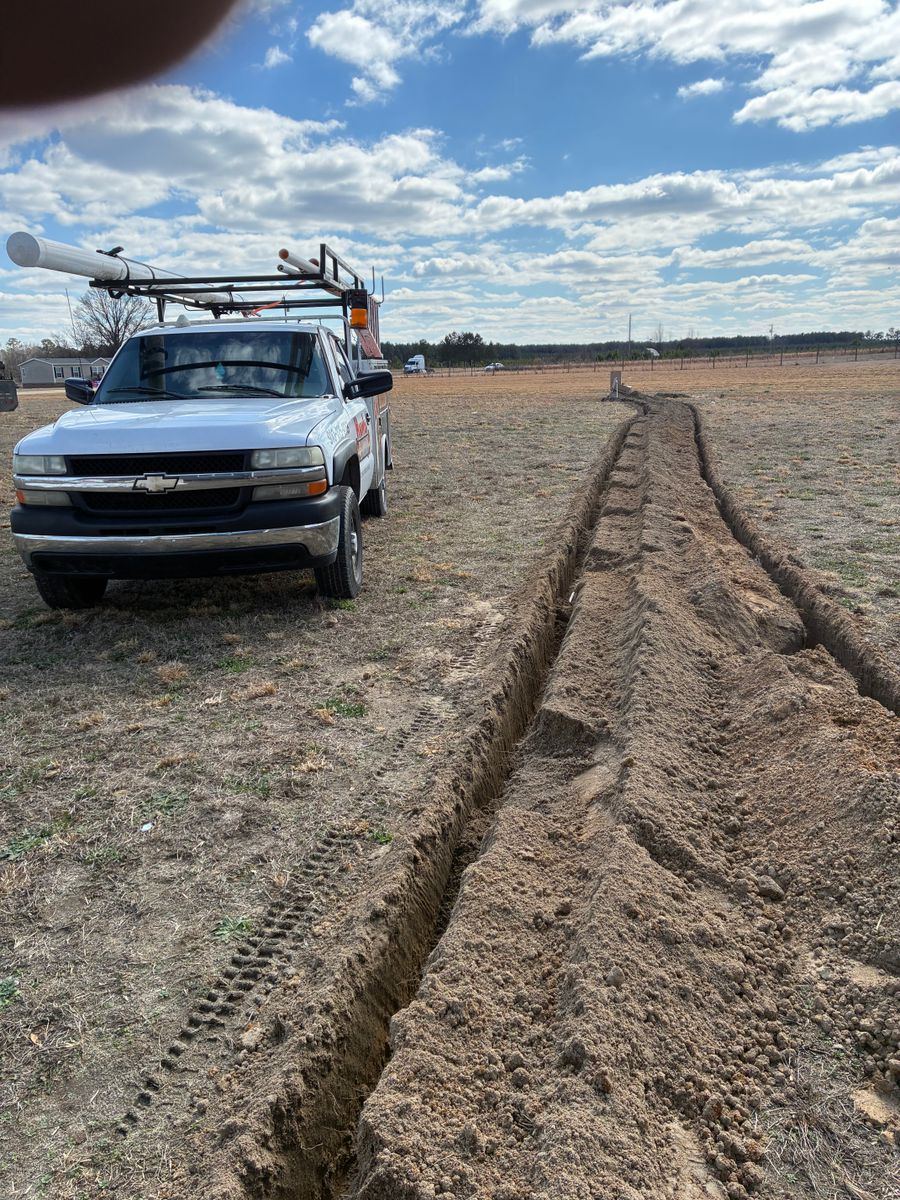 Waterline Installs for Hunts Plumbing INC in Maxton, NC