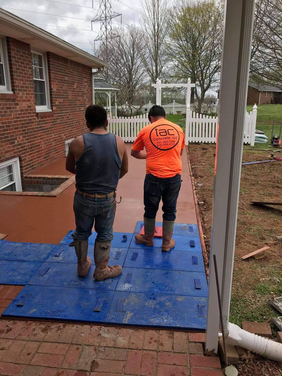 Stamped Concrete Installation for Tac Concrete in Shelbyville, TN