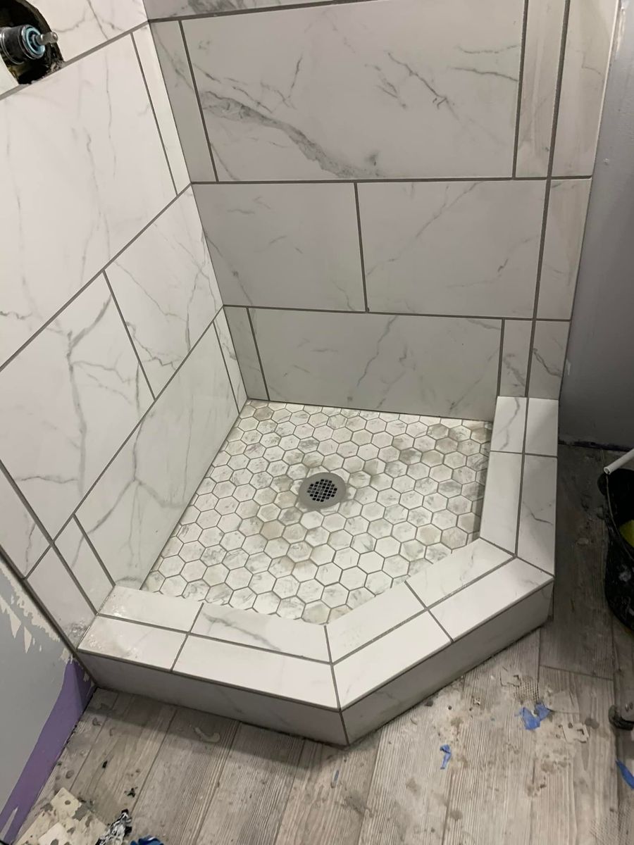 Bathroom Tiling Installation for L&R Renovation in Washington, NC