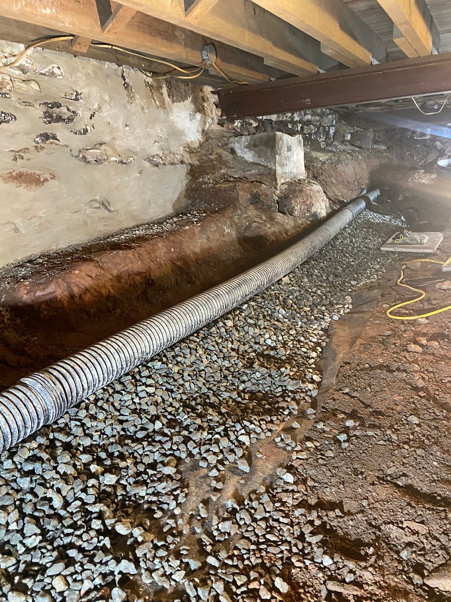 Basement waterproofing/interior and exterior French drainage system installation for Markey Masonry LLC in Phoenixville, PA