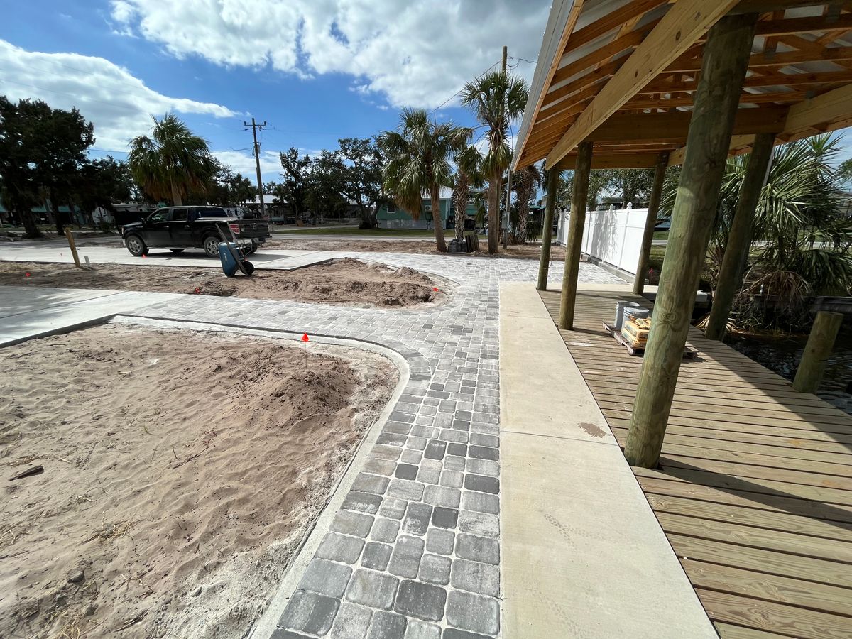 Paver/Firepit installation for Roberts Lawn & Landscape in Cross City, FL