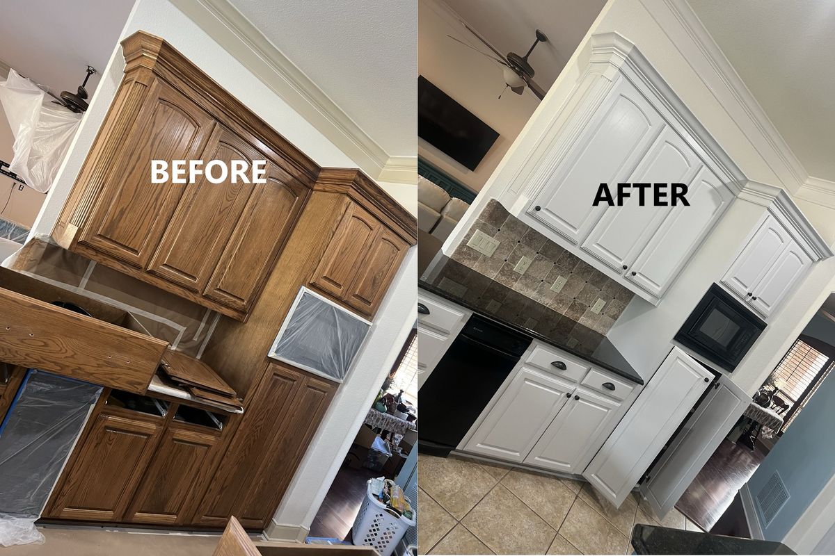 Kitchen and Cabinet Refinishing for WF Painting in Hurst, TX