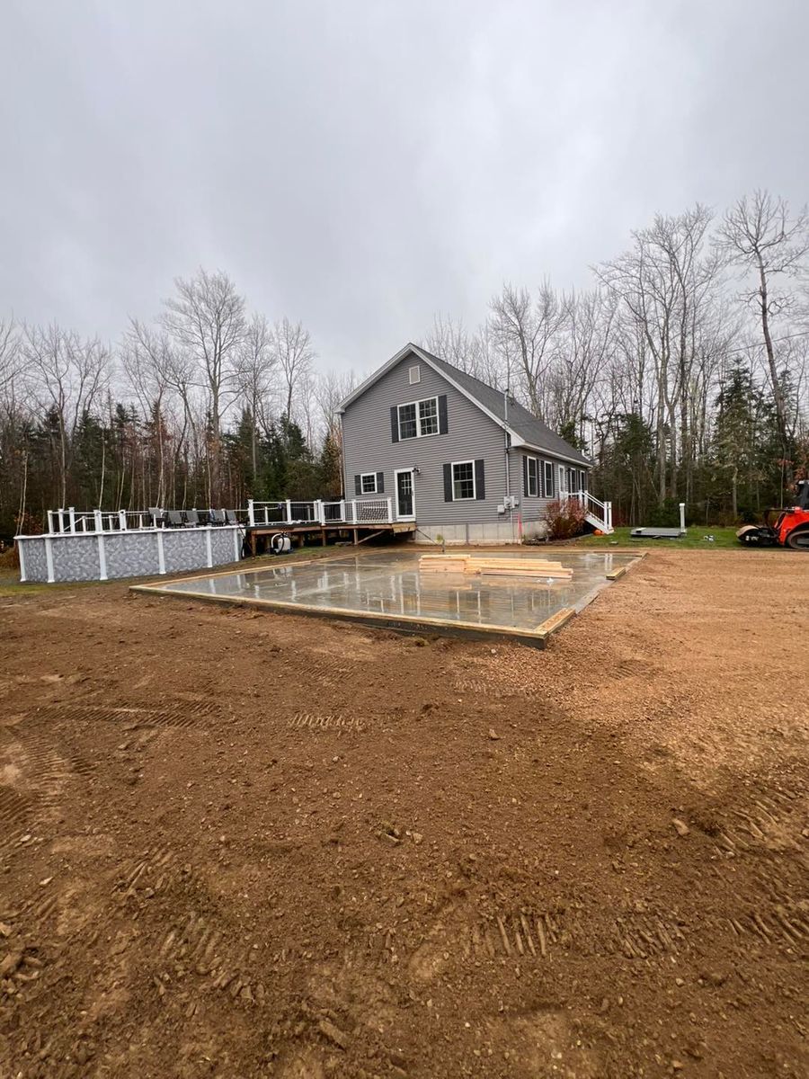 Foundation Digging for Gray Earthworks in Levant, ME