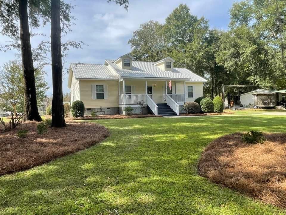 Long Leaf pine Straw Installation and Distribution for Exterior Design Landscape Services in Americus, GA