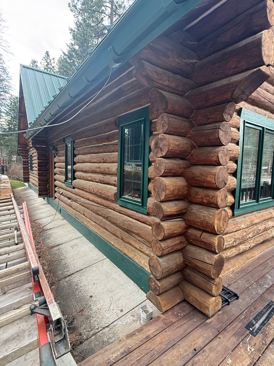 Log Home Restoration for True Blue Logworks LLC in Corvallis, MT