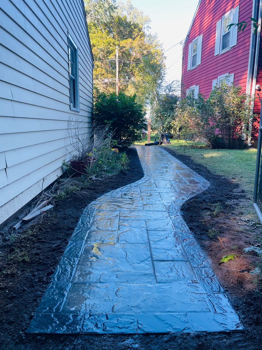 Paver walkway installation for Elyon Construction and Stoneworks LLC in Windsor, CT