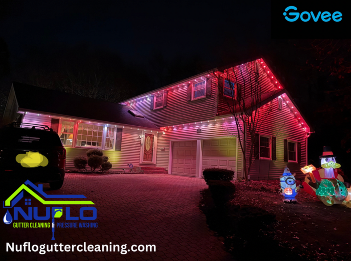 Govee Light Installation for Nuflo Gutter Cleaning & Pressure Washing in Blackwood, NJ