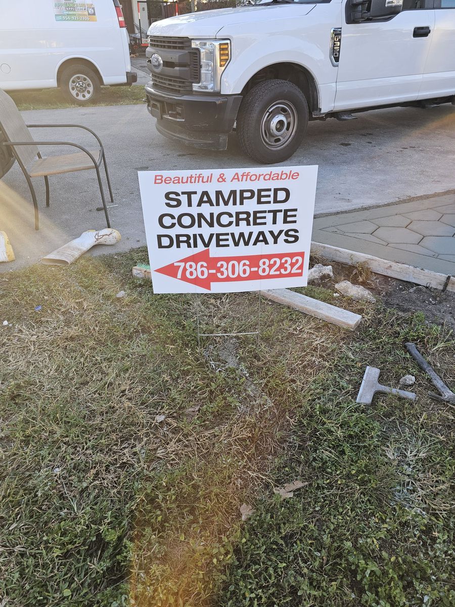 Concrete Driveway  for Beautiful and Affordable Stamped Concrete by Castilla Concrete Finish Design Corp in Sunrise, FL