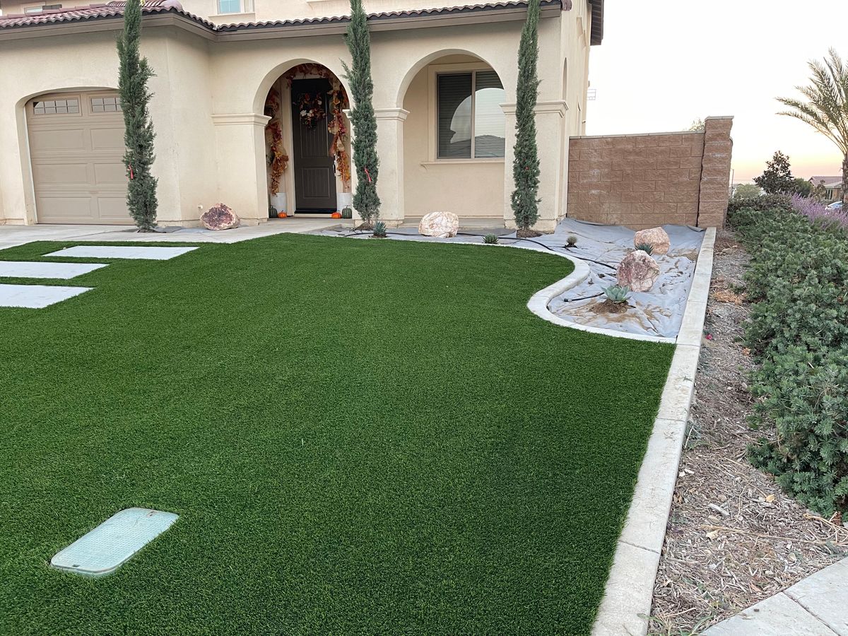 Concrete Edging for Aidan Jade Landscaping in Riverside County, CA