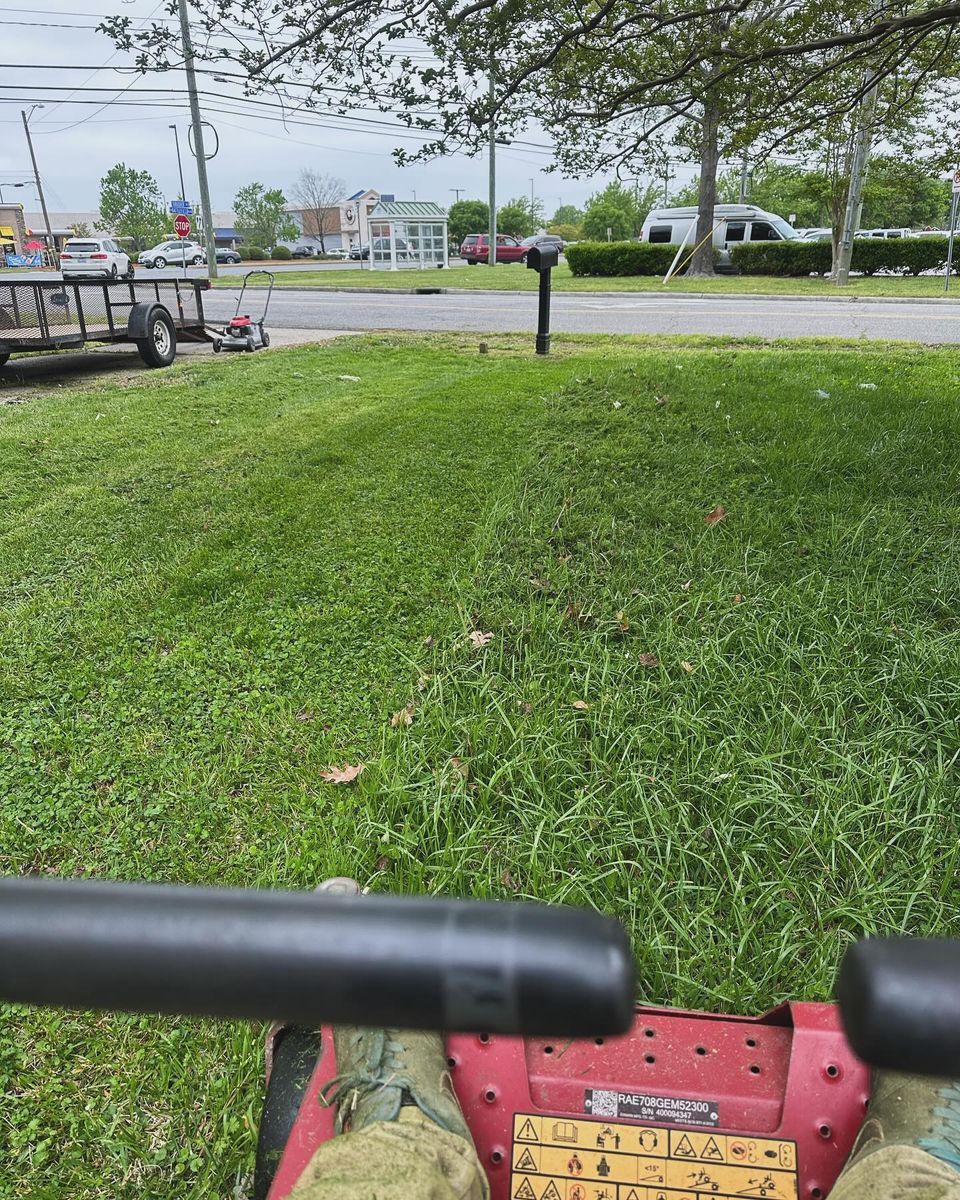 Mowing for Cahoon's Coastal Lawn Care Services in Manteo, NC