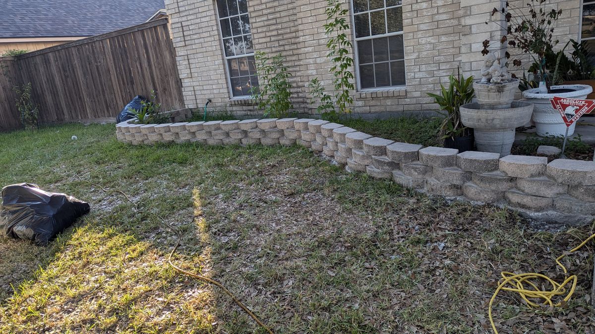 Retaining Wall Construction for Sparkling City Outdoor Designs in Corpus Christi, TX