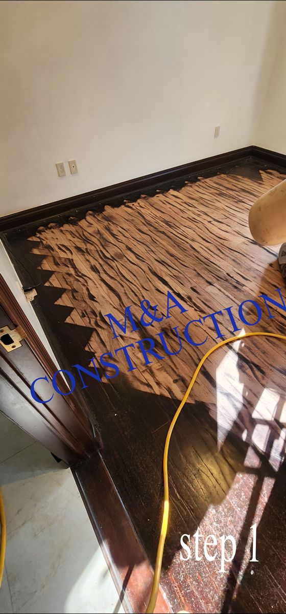 Wood floor restoration for M&A Construction in Southwest Ranches, FL