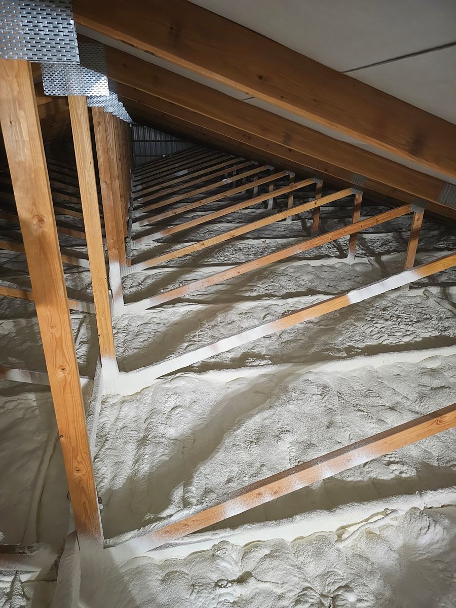 Spray foam insulation for Blue Mountain Construction in Roundup, MT