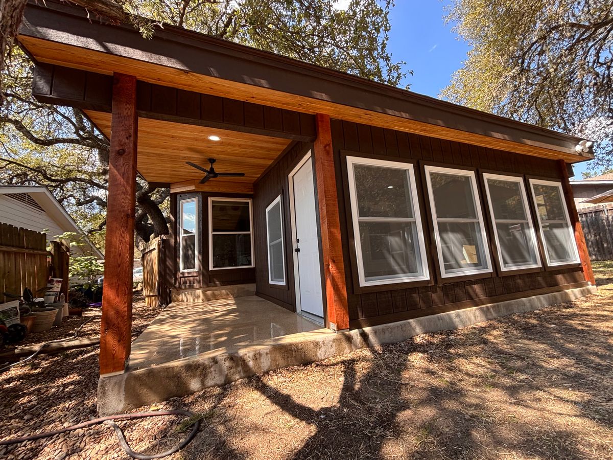 PATIO COVERS for ATX Outdoor Construction in Cedar Creek, TX