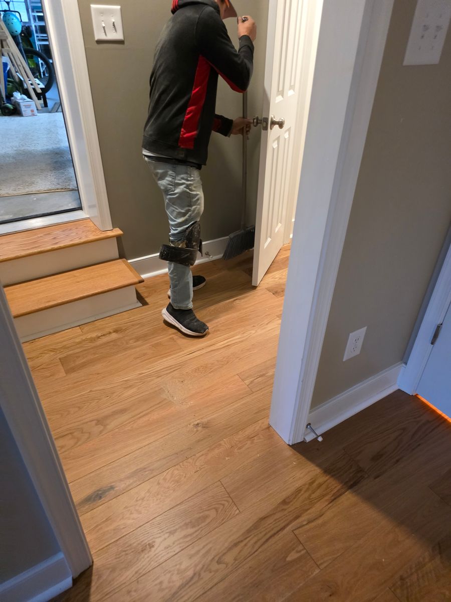 Refinishing hardwood flooring for Jason Tench Flooring LLC in Richmond, VA