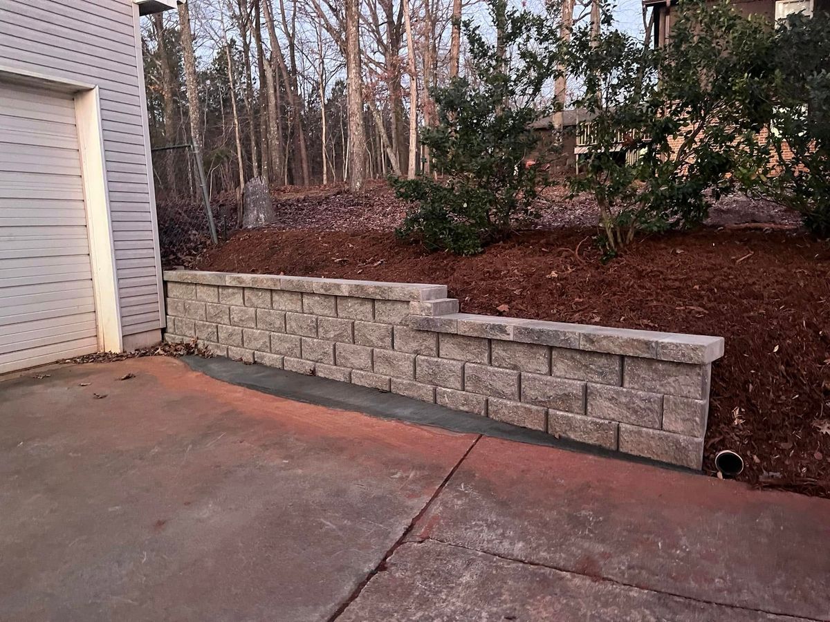 Retaining Wall Construction for Cody’s Lawn & Landscape in Greer, SC