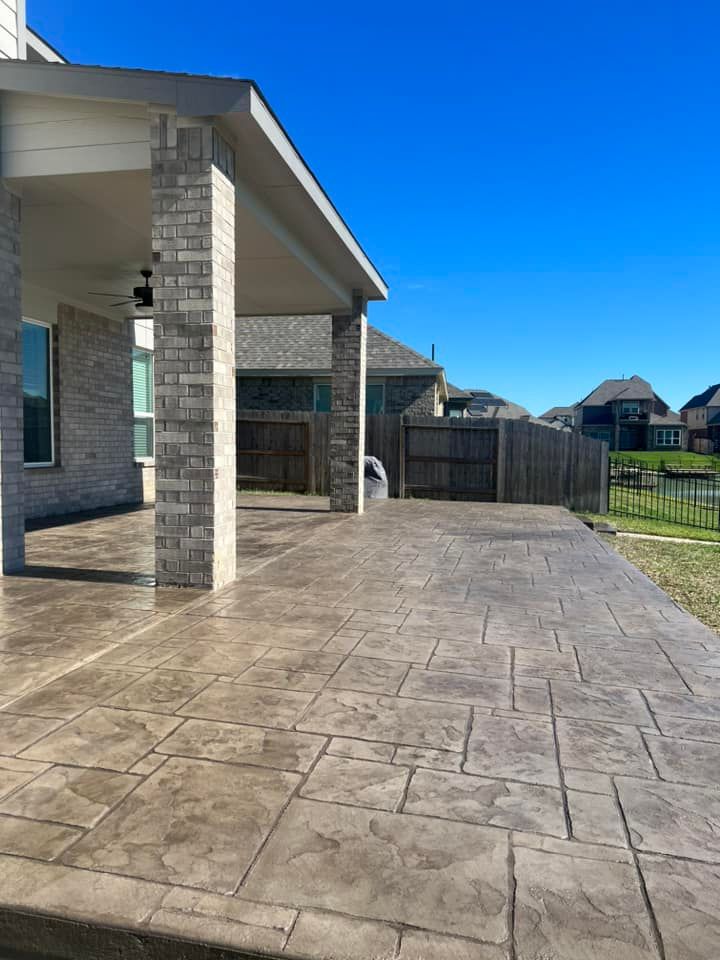 Stamped Concrete Installation for Delarosa Concrete & Stamping in Pearland, TX