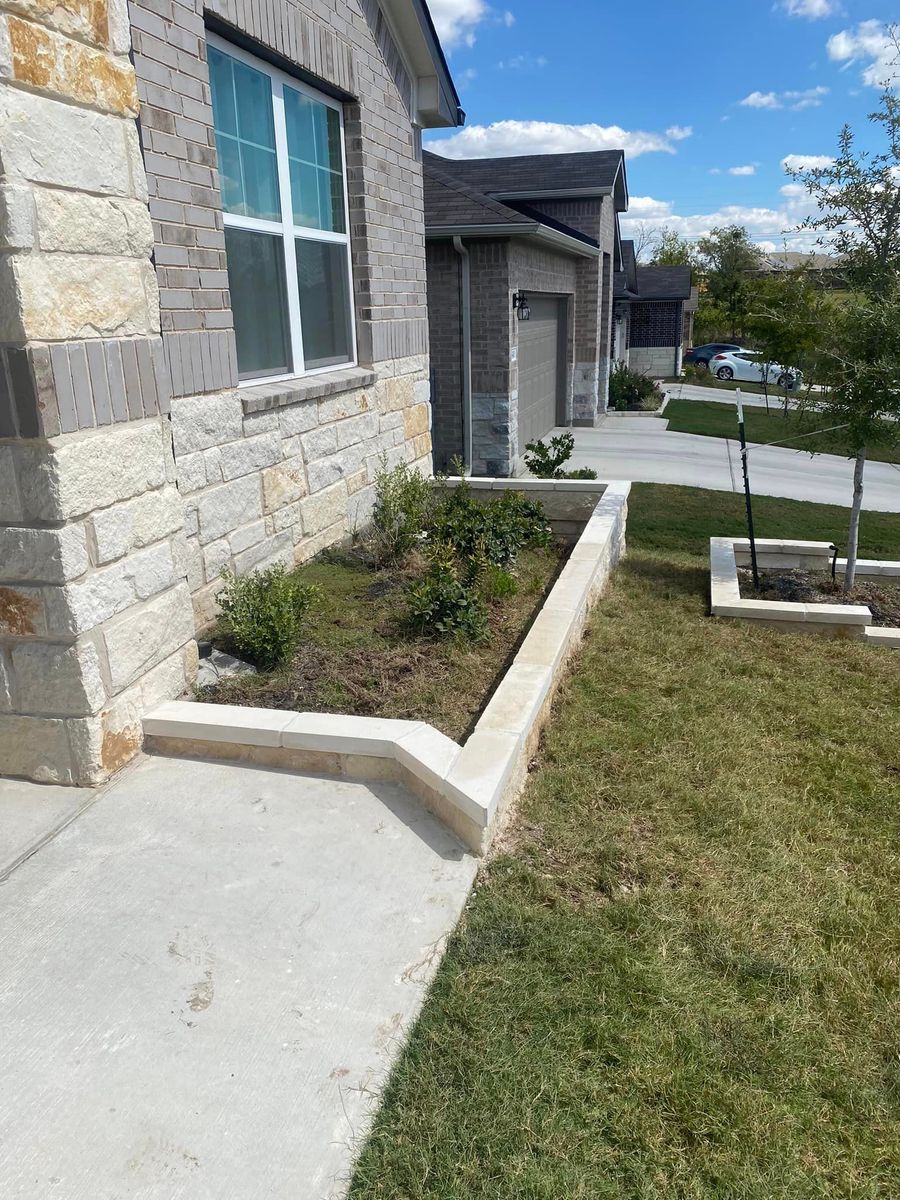 Mailbox, Flowerbeds & Retaining Walls for PC Concrete & Design in Austin, TX