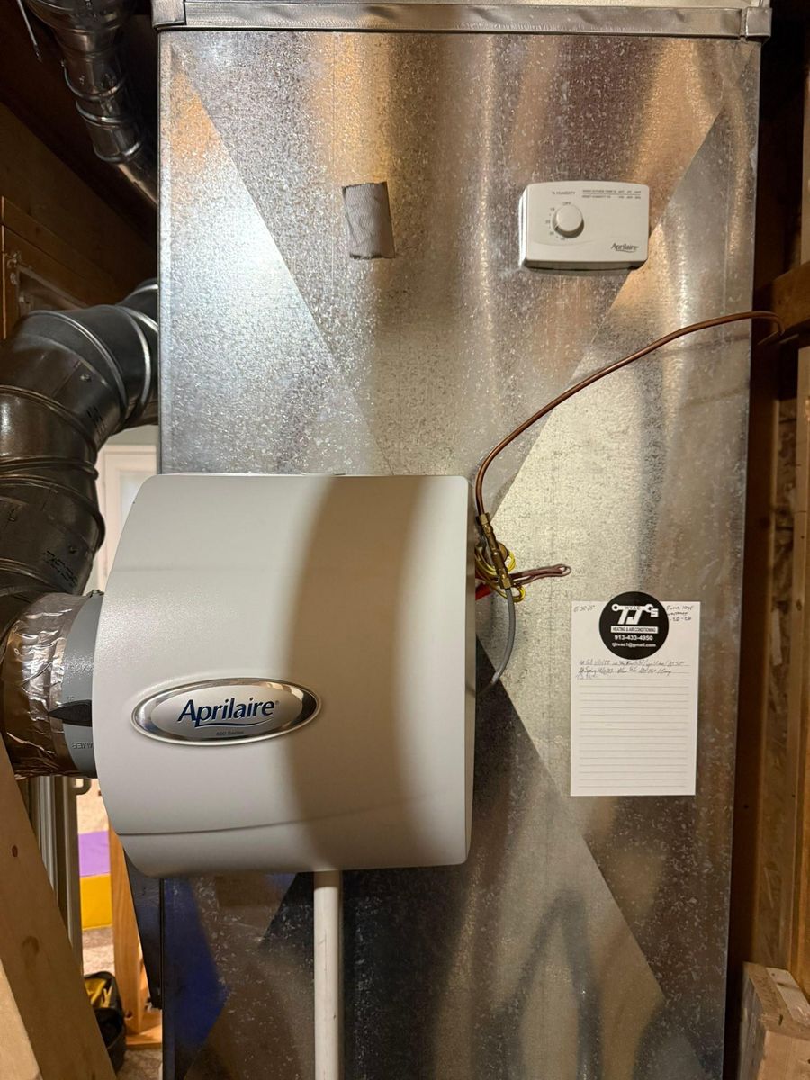 Air Quality Humidifiers and UV Lights Installs for TJS HVAC Services in Olathe, KS