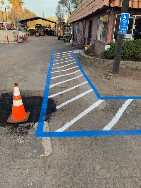 Striping for Fallbrook Asphalt Company in Fallbrook, CA