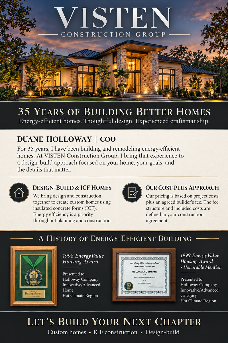 Energy-Efficient Design for Visten Construction Group in Wichita Falls, TX