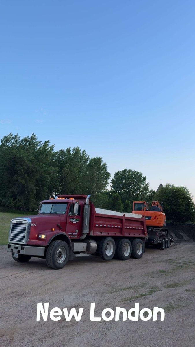 Gravel hauling for NXT LVL Excavating in New London, MN
