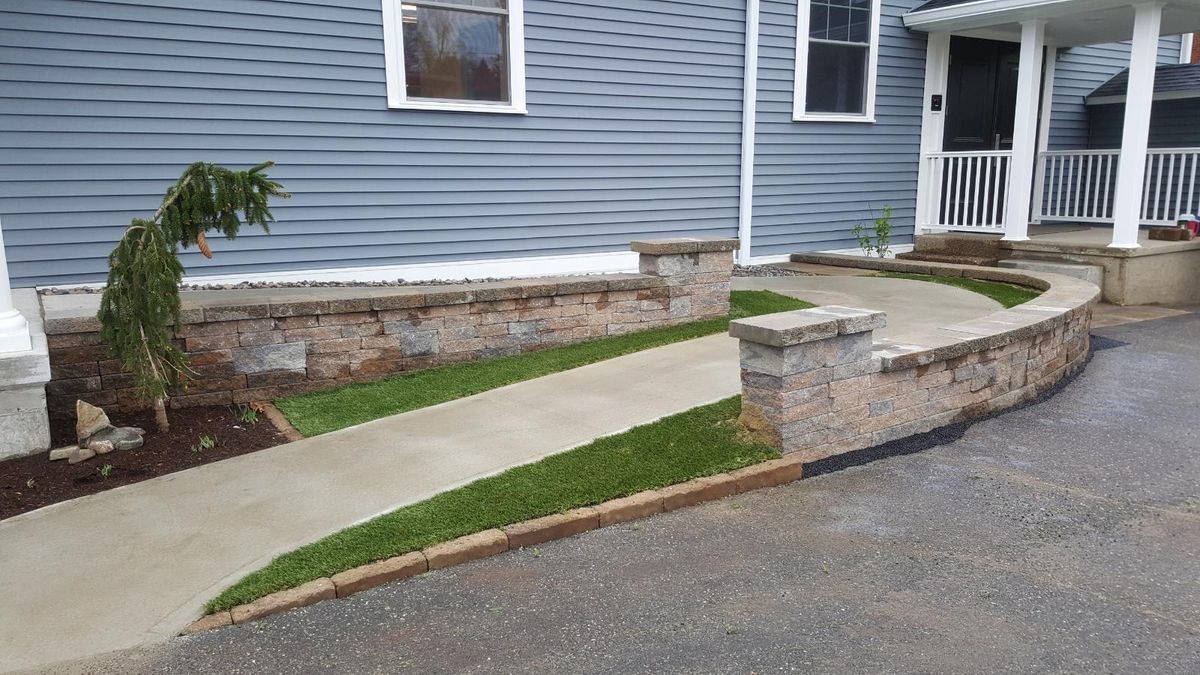 Retaining Wall Construction for Evolution Earthscapes, LLC in Ludlow, MA