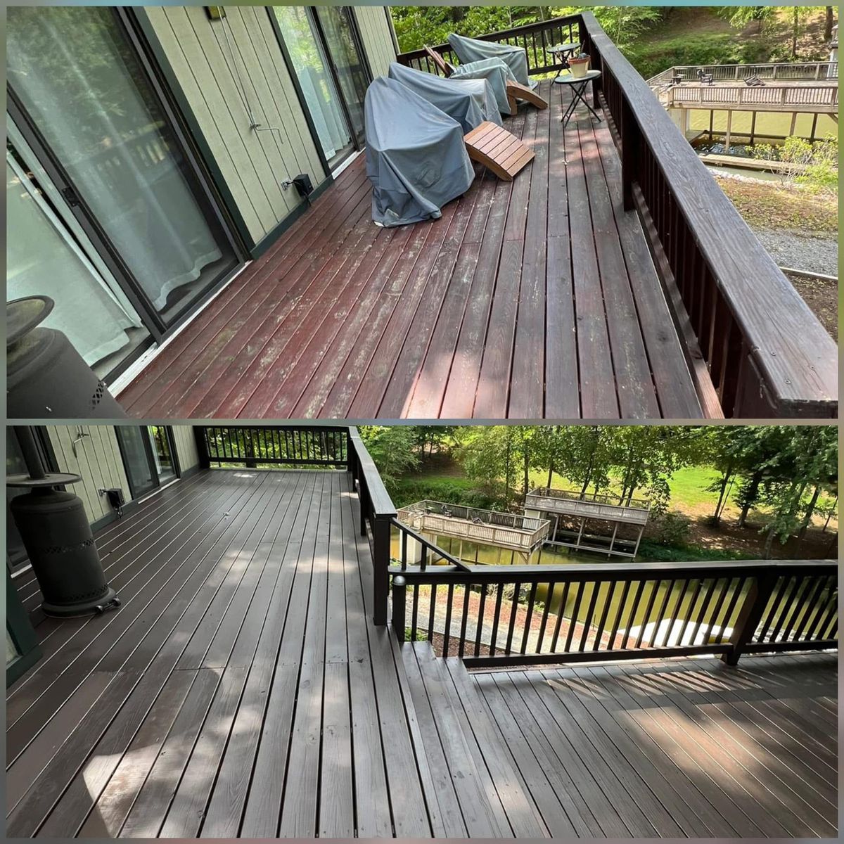 Staining deck-docks-ceilings-doors for MF Painting in Roanoke Rapids, NC