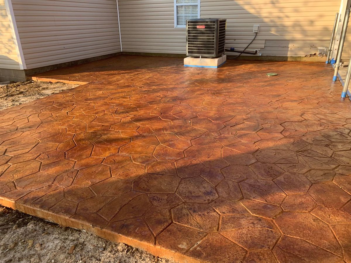 Stamped Concrete Installation for R&C Concrete in Jonesboro, AR