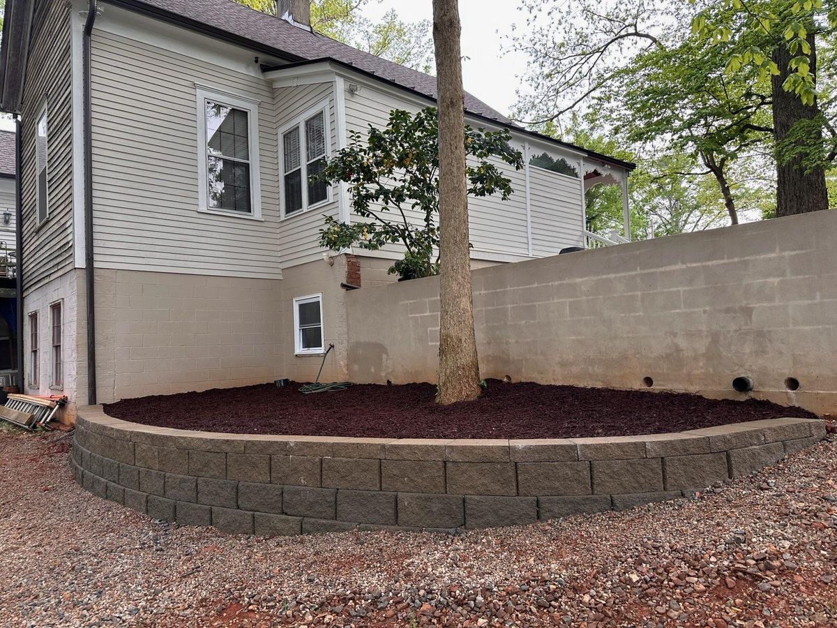 Retaining Wall Construction for Tri-P Services in Athens, GA