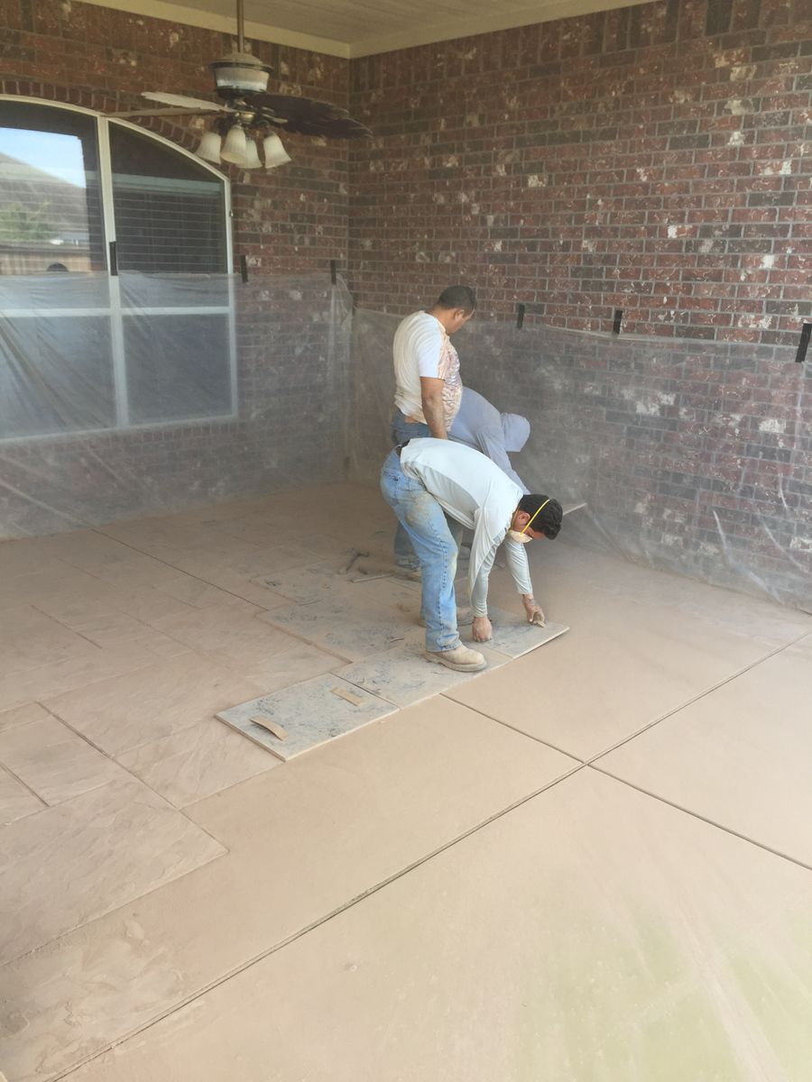 Stamped Concrete Installations for Texas Curb N Borders in Houston, TX