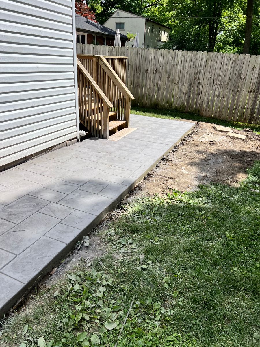 Stamped Concrete Installation for Davies Concrete and Construction in Columbus, OH