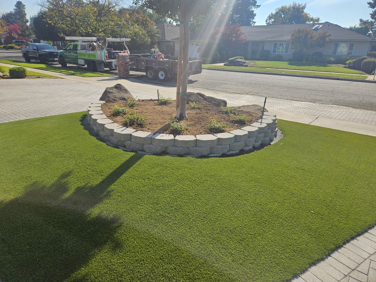 Retaining Wall Construction for Nice Image Landscaping Inc. in Fresno, CA