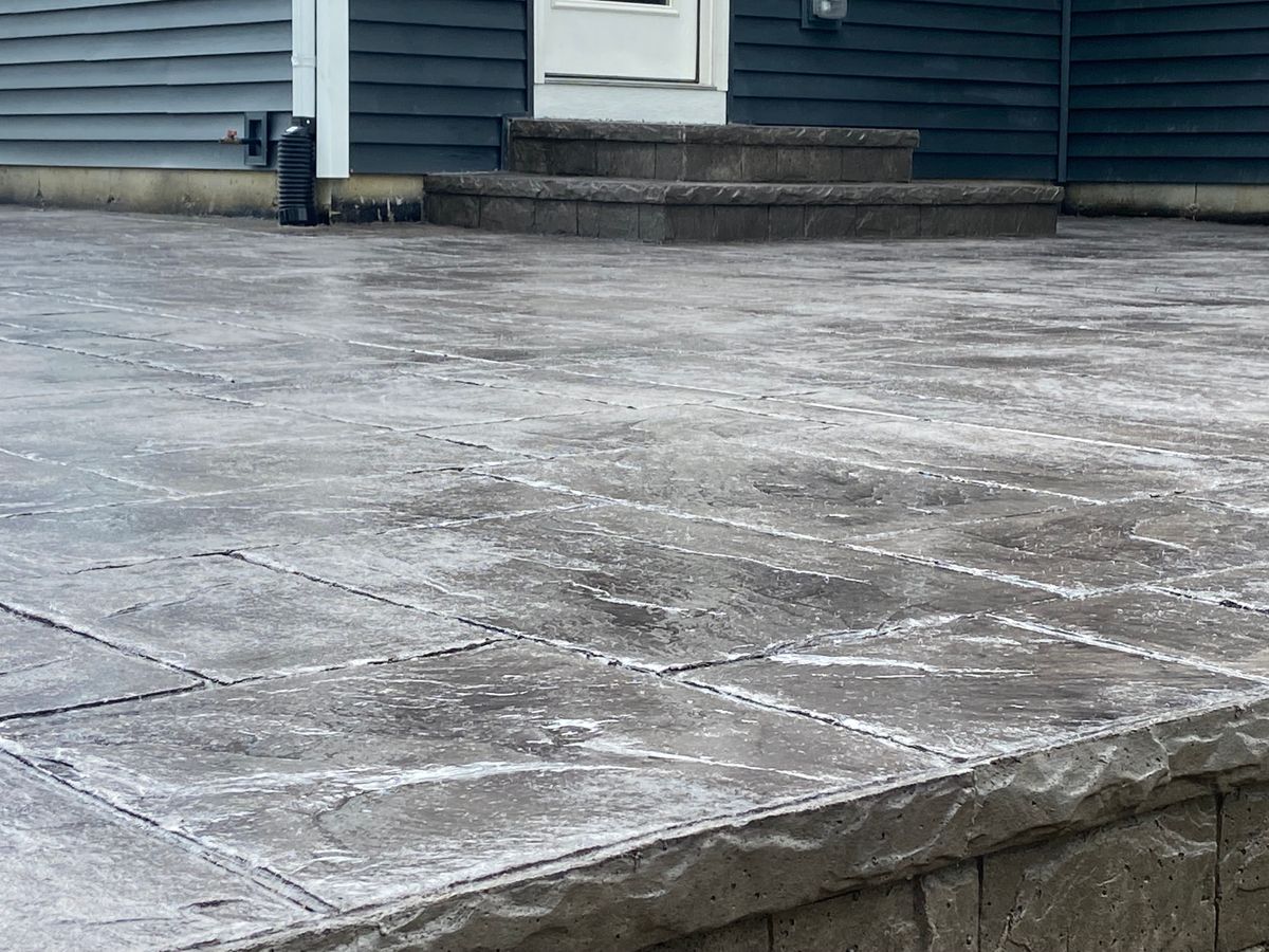 Stamped Concrete Installation for Fuentes Concrete Construction in Hammond, IN