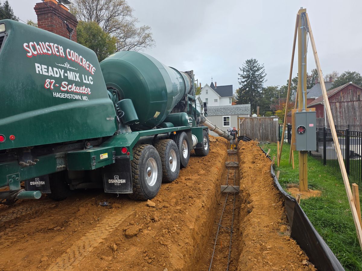 Concrete Slab Construction for C&T Concrete in Frederick, MD