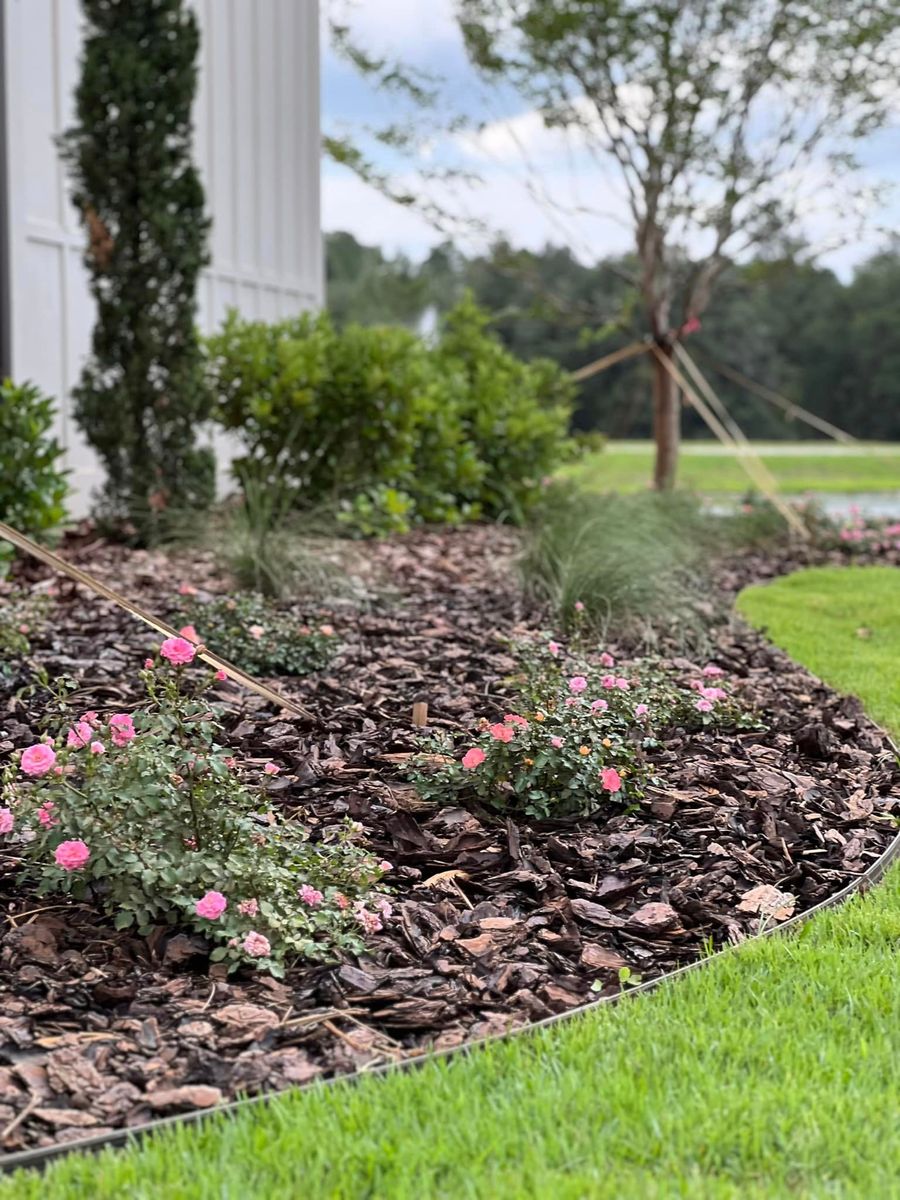 Pine Straw/Bark, Mulch, and Rock installation for Roberts Lawn & Landscape in Cross City, FL