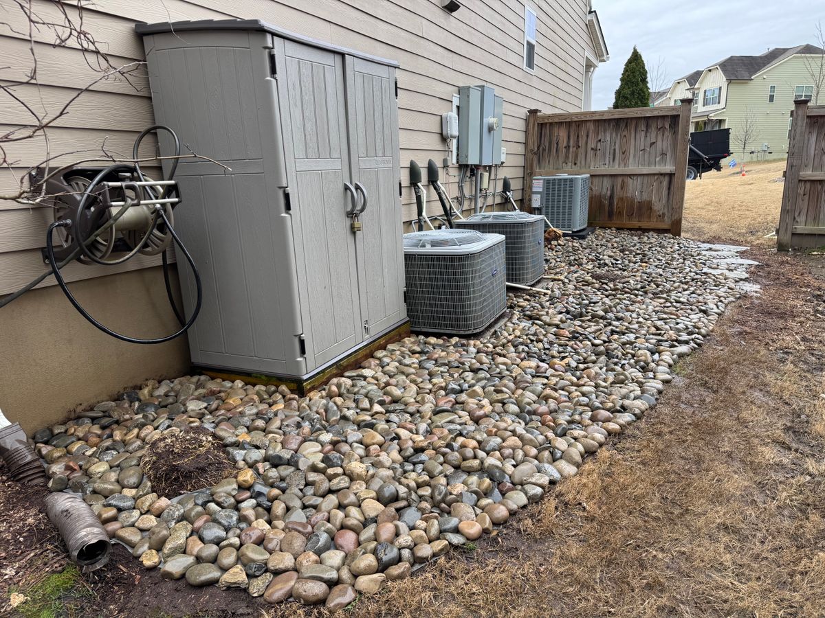 Rock Installation for Chavez Landscaping in Pittsboro, NC